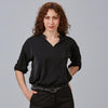 Blusa Feminina de Manga Arregaçável Michelle-Preto-001-XS-RAG-Tailors-Fardas-e-Uniformes-Vestuario-Pro