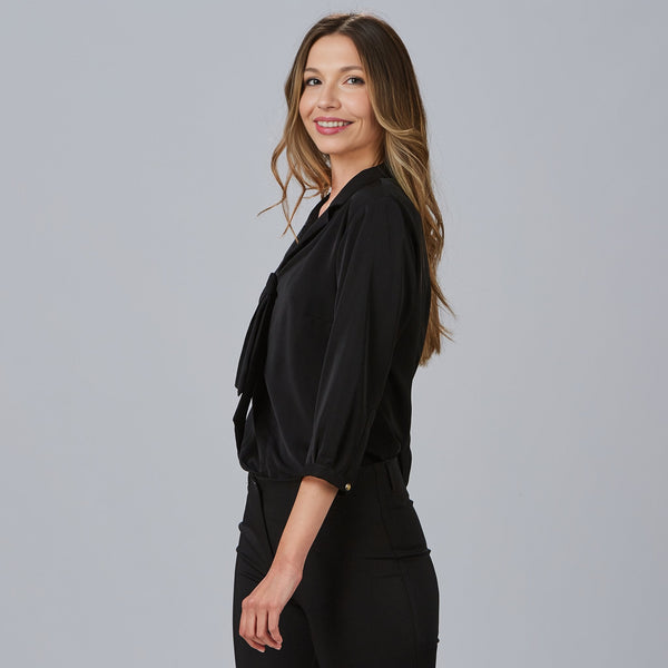 Blusa Flavia de Senhora com Gola de Lapela e Laço-RAG-Tailors-Fardas-e-Uniformes-Vestuario-Pro