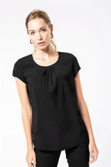 Blusa de señora en crepé de manga corta