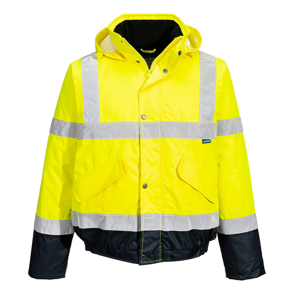 Blusão Bicolor de Alta Visibilidade Impermeável-Amarelo/marinho-XS-RAG-Tailors-Fardas-e-Uniformes-Vestuario-Pro