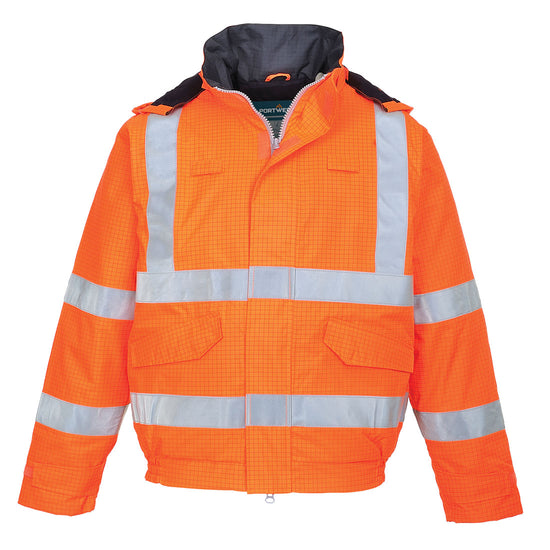 Blusão Bizflame impermeável, de alta visibilidade, respirável, anti-estático e ignífugo-Laranja-XS-RAG-Tailors-Fardas-e-Uniformes-Vestuario-Pro