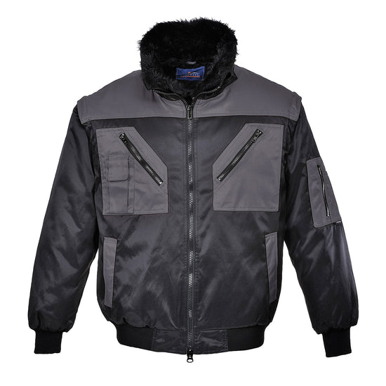 Blusão bicolor Pilot-Preto/Cinzento-XS-RAG-Tailors-Fardas-e-Uniformes-Vestuario-Pro