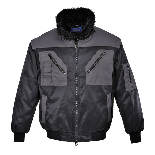 Blusão bicolor Pilot-Preto/Cinzento-XS-RAG-Tailors-Fardas-e-Uniformes-Vestuario-Pro