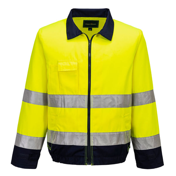 Blusão de Alta Visibilidade Contrast Madrid Hi-Vis-Amarelo/marinho-S-RAG-Tailors-Fardas-e-Uniformes-Vestuario-Pro
