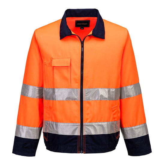 Blusão de Alta Visibilidade Contrast Madrid Hi-Vis-Laranja/marinho-S-RAG-Tailors-Fardas-e-Uniformes-Vestuario-Pro