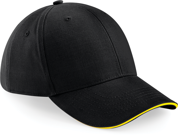 Boné Athleisure com 6 painéis-Black / Yellow-Único-RAG-Tailors-Fardas-e-Uniformes-Vestuario-Pro
