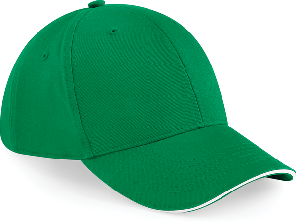 Boné Athleisure com 6 painéis-Kelly Green / White-Único-RAG-Tailors-Fardas-e-Uniformes-Vestuario-Pro