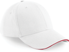 Boné Athleisure com 6 painéis-White / Classic Red-Único-RAG-Tailors-Fardas-e-Uniformes-Vestuario-Pro