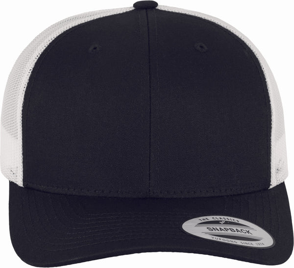Boné Flexfit Bicolor Retro Trucker-Black / White-Único-RAG-Tailors-Fardas-e-Uniformes-Vestuario-Pro
