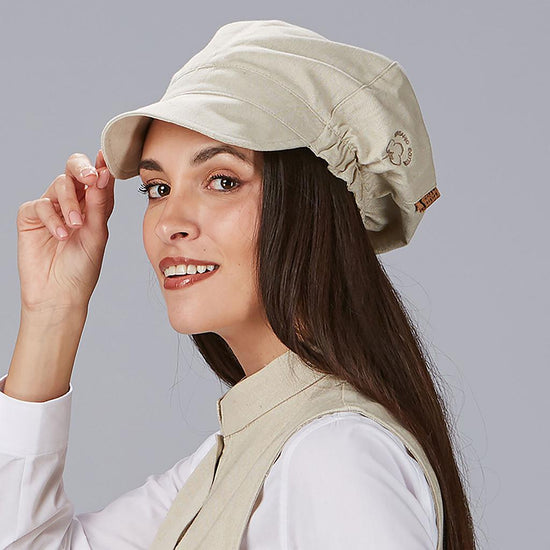 Boné Gatsby em Tecido Orgânico-Bege - 110-UD-RAG-Tailors-Fardas-e-Uniformes-Vestuario-Pro