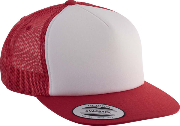 Boné K-Up Trucker clássico 5 painéis-Vermelho / Branco / Vermelho-Único-RAG-Tailors-Fardas-e-Uniformes-Vestuario-Pro