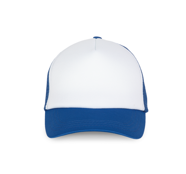 Boné Trucker Criança - 5 Painéis-Branco / Azul Royal-Único-RAG-Tailors-Fardas-e-Uniformes-Vestuario-Pro