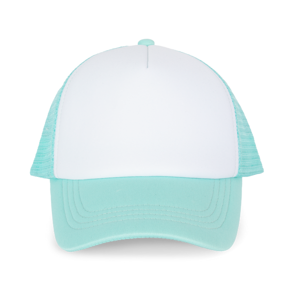 Boné Trucker Criança - 5 Painéis-Branco / Ciano Pastel-Único-RAG-Tailors-Fardas-e-Uniformes-Vestuario-Pro
