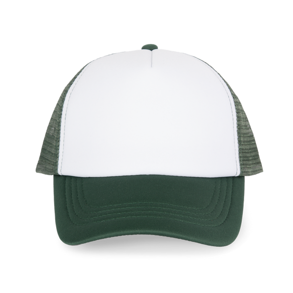 Boné Trucker Criança - 5 Painéis-Branco / Verde Pinheiro-Único-RAG-Tailors-Fardas-e-Uniformes-Vestuario-Pro