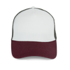 Boné Trucker Eco-Responsável 5 Painéis Unissexo-Marfim / Cereja Escuro / Caqui Orgânico-Único-RAG-Tailors-Fardas-e-Uniformes-Vestuario-Pro