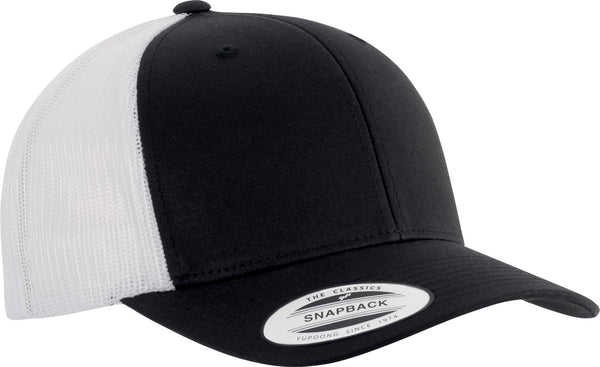 Boné Trucker modelo retro 6 painéis-Preto / Branco-Único-RAG-Tailors-Fardas-e-Uniformes-Vestuario-Pro