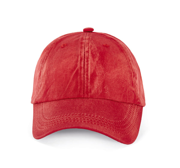 Boné Vintage Algodão Escovado - 6 painéis-Red Washed-One Size-RAG-Tailors-Fardas-e-Uniformes-Vestuario-Pro