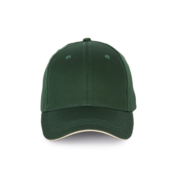 Boné com sandwich em contraste _x0013_ 6 painéis-Forest Green / Beige-One Size-RAG-Tailors-Fardas-e-Uniformes-Vestuario-Pro