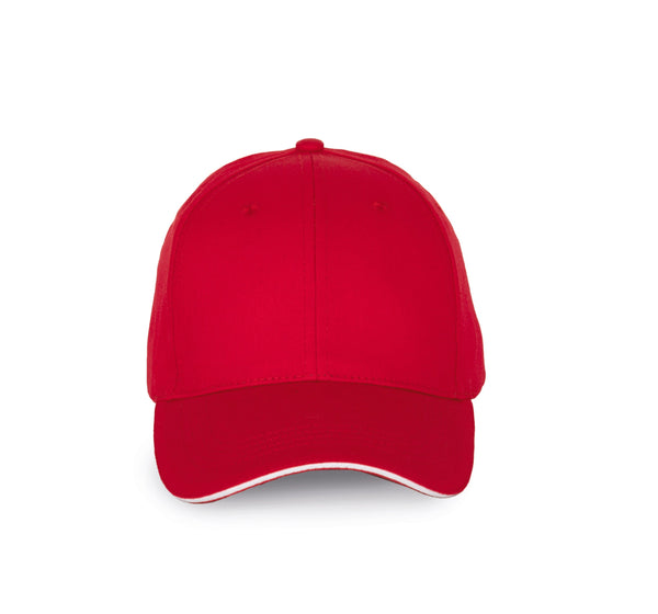 Boné com sandwich em contraste _x0013_ 6 painéis-Red / White-One Size-RAG-Tailors-Fardas-e-Uniformes-Vestuario-Pro
