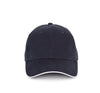 Boné em algodão biológico com sandwich em contraste _x0013_ 6 painéis-Navy Blue / White-One Size-RAG-Tailors-Fardas-e-Uniformes-Vestuario-Pro