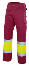 CALÇAS BICOLOR DE ALTA VISIBILIDADE-Bordo/Amarelo-S-RAG-Tailors-Fardas-e-Uniformes-Vestuario-Pro