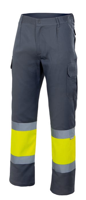 CALÇAS BICOLOR DE ALTA VISIBILIDADE-Sup Cinza/Inf Am-S-RAG-Tailors-Fardas-e-Uniformes-Vestuario-Pro