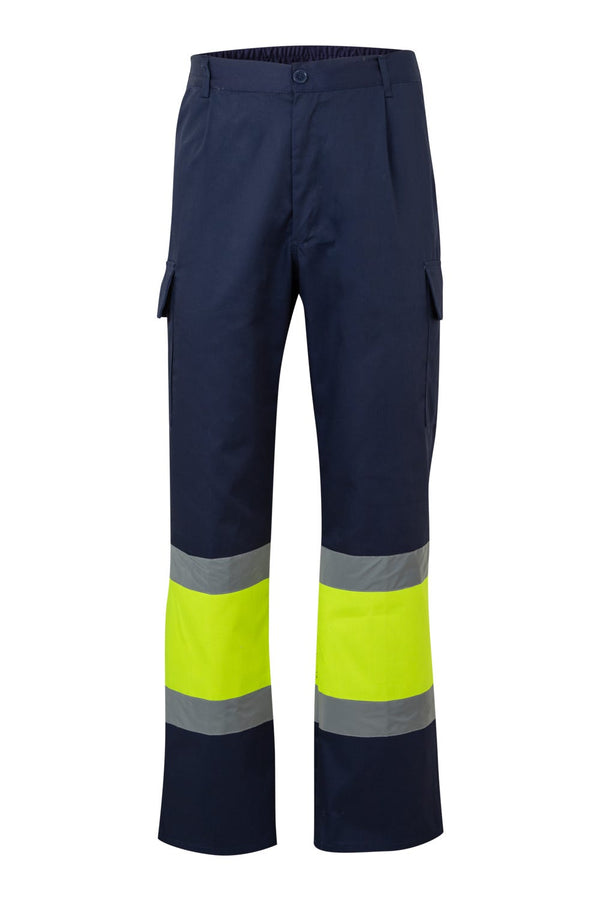 CALÇAS BICOLOR MULTIBOLSOS DE ALTA VISIBILIDADE-AZUL MARINHO/AMARELO FLUORESCENTE 01/20-S-RAG-Tailors-Fardas-e-Uniformes-Vestuario-Pro