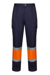 CALÇAS BICOLOR MULTIBOLSOS DE ALTA VISIBILIDADE-AZUL MARINHO/LARANJA FLUORESCENTE 01/19-S-RAG-Tailors-Fardas-e-Uniformes-Vestuario-Pro