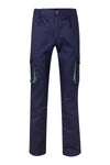 CALÇAS BICOLOR MULTIBOLSOS cor Azul Marinho-Azul Marinho/Verde Lima-34-RAG-Tailors-Fardas-e-Uniformes-Vestuario-Pro