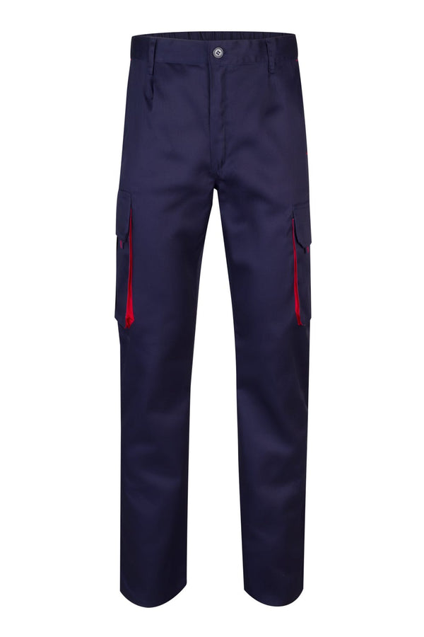 CALÇAS BICOLOR MULTIBOLSOS cor Azul Marinho-Azul Marinho/Vermelho-34-RAG-Tailors-Fardas-e-Uniformes-Vestuario-Pro