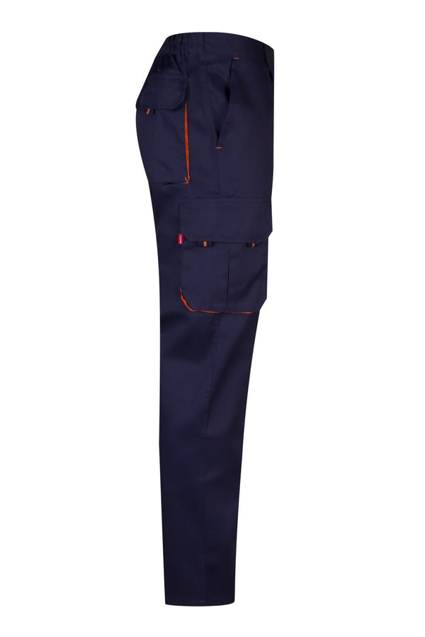 CALÇAS BICOLOR MULTIBOLSOS cor Azul Marinho-RAG-Tailors-Fardas-e-Uniformes-Vestuario-Pro