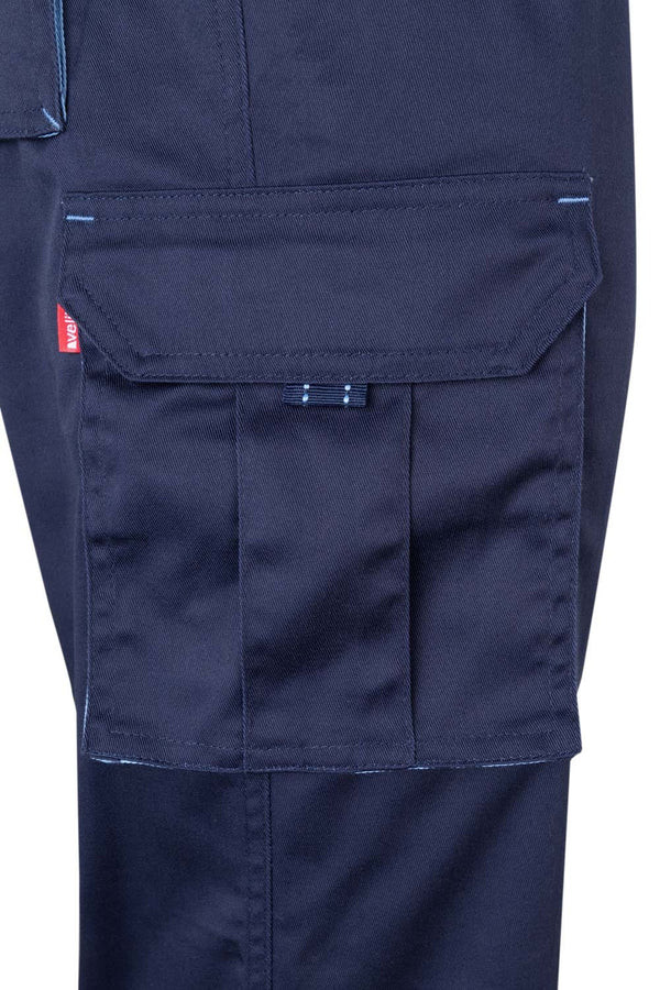 CALÇAS BICOLOR MULTIBOLSOS cor Azul Marinho-RAG-Tailors-Fardas-e-Uniformes-Vestuario-Pro