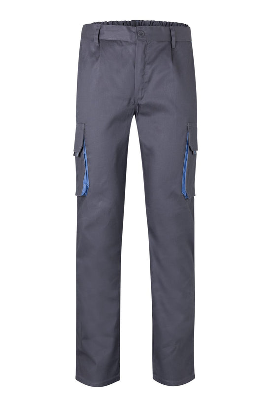 CALÇAS BICOLOR MULTIBOLSOS cor Cinza-Cinza/Azul Celeste-34-RAG-Tailors-Fardas-e-Uniformes-Vestuario-Pro
