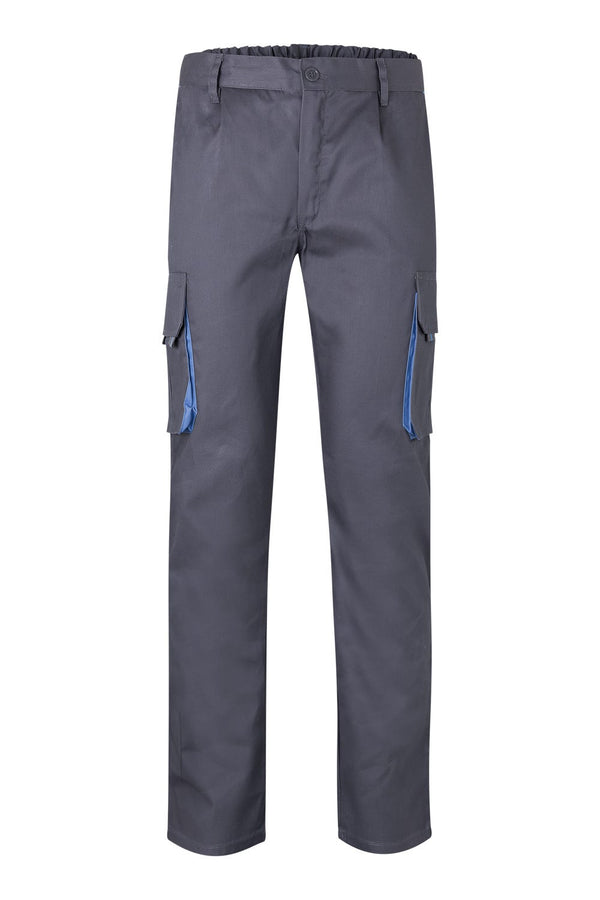 CALÇAS BICOLOR MULTIBOLSOS cor Cinza-Cinza/Azul Celeste-34-RAG-Tailors-Fardas-e-Uniformes-Vestuario-Pro