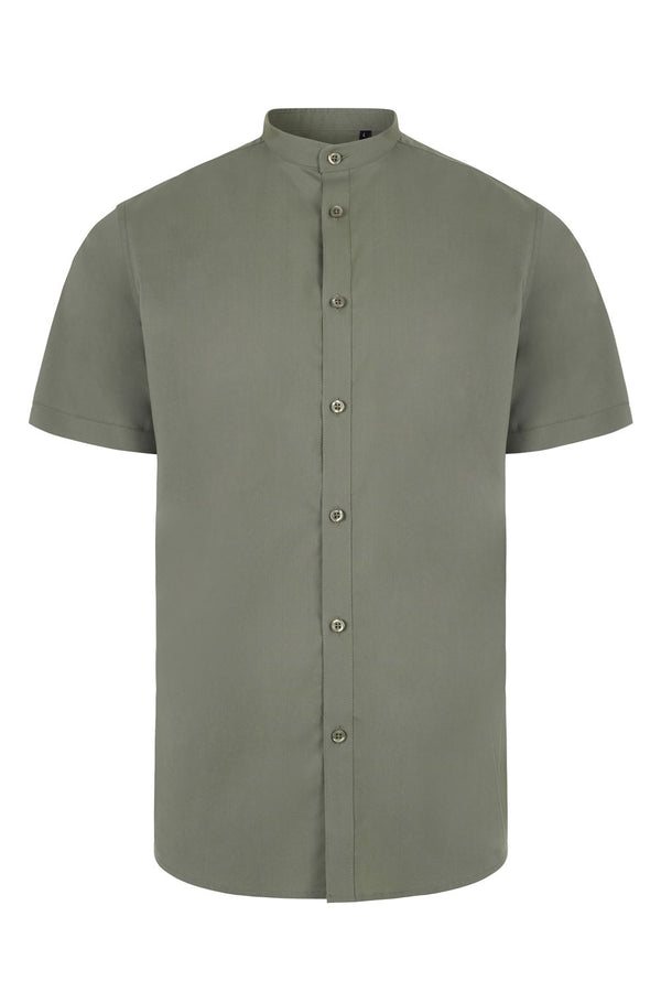 CAMISA DE HOMEM GOLA PADRE STRETCH MANGA CURTA-Verde Oliva-S-RAG-Tailors-Fardas-e-Uniformes-Vestuario-Pro