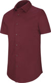 CAMISA DE MANGA CURTA COM STRETCH-Wine-S-RAG-Tailors-Fardas-e-Uniformes-Vestuario-Pro