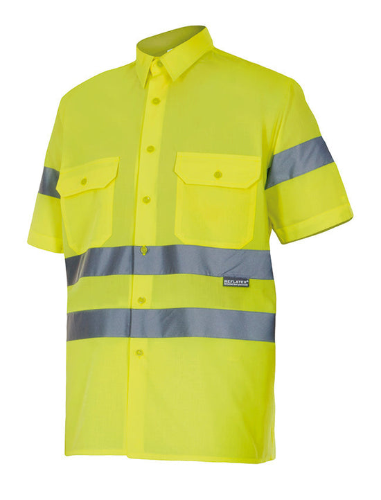 CAMISA DE MANGA CURTA DE ALTA VISIBILIDADE-Amarelo Fluor-L-RAG-Tailors-Fardas-e-Uniformes-Vestuario-Pro