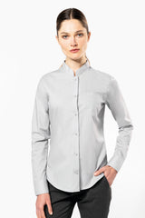 CAMISA DE MUJER CON CUELLO MAO MANGA LARGA
