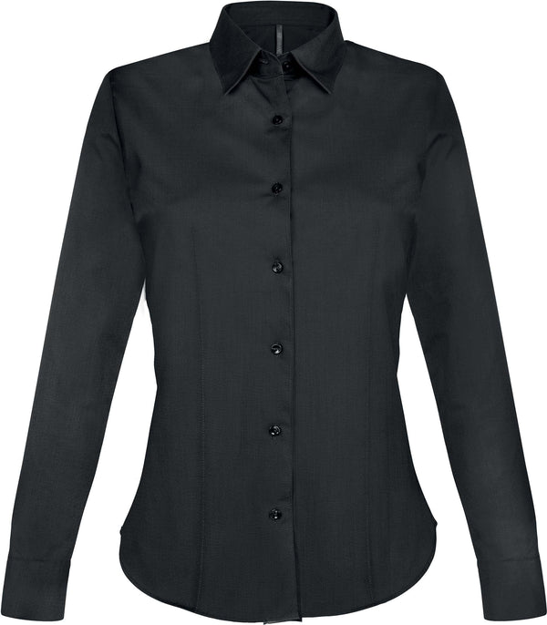 CAMISA DE SENHORA MANGA COMPRIDA COM STRETCH-Preto-XS-RAG-Tailors-Fardas-e-Uniformes-Vestuario-Pro