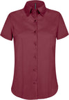 CAMISA DE SENHORA MANGA CURTA COM STRETCH-Wine-XS-RAG-Tailors-Fardas-e-Uniformes-Vestuario-Pro