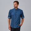 CAMISA Masculina GANGA SLIM FIT-Azul Lavado-S-RAG-Tailors-Fardas-e-Uniformes-Vestuario-Pro