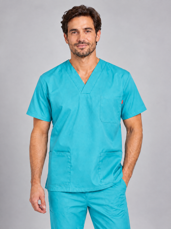 CAMISOLA Estilo Pijama Manga Curta Tara-TURQUESA CLARO - 28-2XS-RAG-Tailors-Fardas-e-Uniformes-Vestuario-Pro