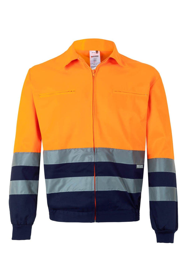 CASACO BICOLOR DE ALTA VISIBILIDADE-AZUL MARINHO/LARANJA FLUORESCENTE 01/19-S-RAG-Tailors-Fardas-e-Uniformes-Vestuario-Pro