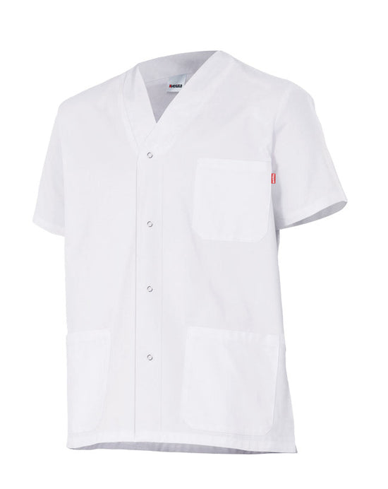 CASACO ESTILO PIJAMA COM BOTÕES AUTOMÁTICOS DE MANGA CURTA-Branco-XS-RAG-Tailors-Fardas-e-Uniformes-Vestuario-Pro