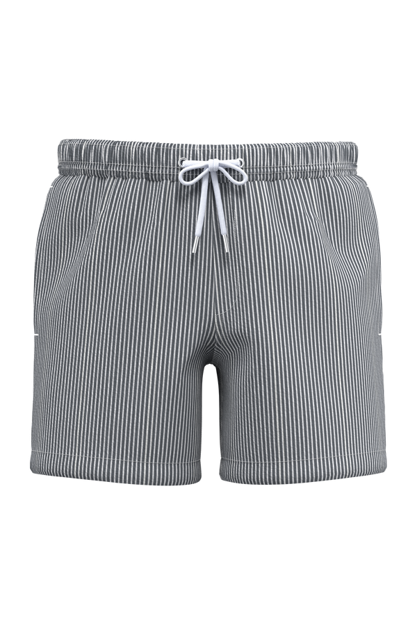 Calção de Banho Eco-responsável às Riscas Homem-Branco / Riscas Cinzento Ferro-S-RAG-Tailors-Fardas-e-Uniformes-Vestuario-Pro