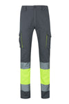 Calças 100% Algodão Bicolor Multibolsos de Alta Visibilidade-Cinza / Amarelo-S-RAG-Tailors-Fardas-e-Uniformes-Vestuario-Pro