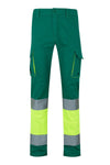 Calças 100% Algodão Bicolor Multibolsos de Alta Visibilidade-Verde/Amarelo-S-RAG-Tailors-Fardas-e-Uniformes-Vestuario-Pro