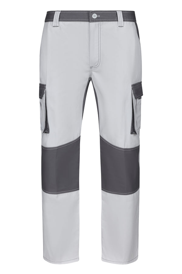 Calças Bicolor Multibolsos Elastik Reforçadas-Branco / Cinza-34-RAG-Tailors-Fardas-e-Uniformes-Vestuario-Pro