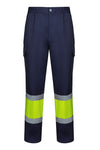 Calças Bicolor Multibolsos de Alta Visibilidade-AZUL MARINHO/AMARELO FLUORESCENTE - 01/20-S-RAG-Tailors-Fardas-e-Uniformes-Vestuario-Pro