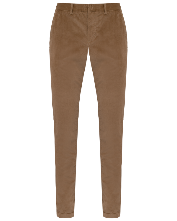 Calças Eco-responsáveis em Bombazine de Homem-Camel Escuro-38 FR-RAG-Tailors-Fardas-e-Uniformes-Vestuario-Pro